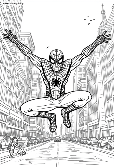 Spider-Man in Action: A Thrilling Coloring Adventure