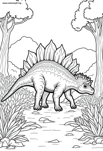 Stegosaurus Adventure: A Prehistoric Coloring Page