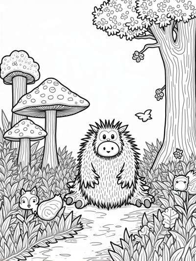 Friendly Gruffalo in a Mushroom Wonderland