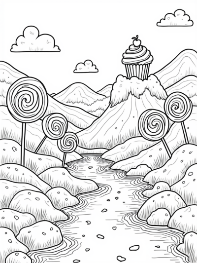 Candyland Valley with Cupcake Mountain