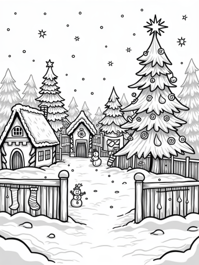 Gingerbread Village in a Winter Wonderland