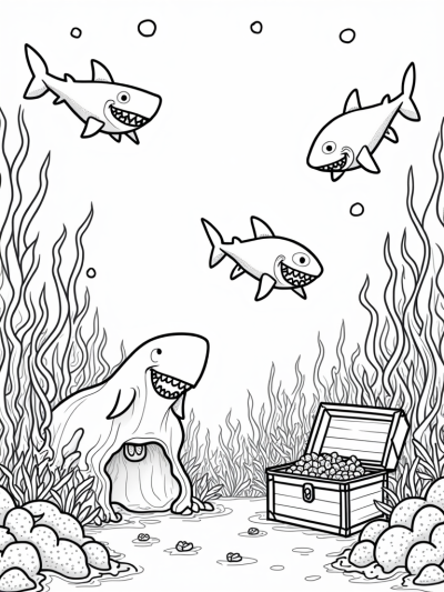 Friendly Sharks and Treasure in an Underwater World