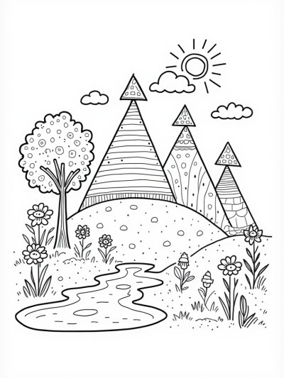 Colorful Pyramids and Triangle Tree Landscape
