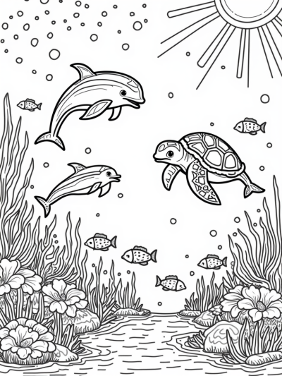 Underwater Fun with Dolphins and Coral Castles