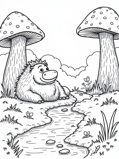 Giant Gruffalo in a Magical Forest Clearing