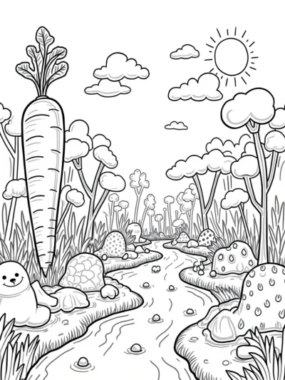 Oversized Fruits and Vegetables in a Food Forest