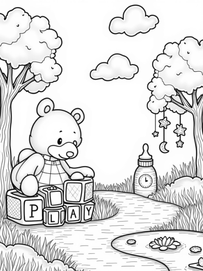 Teddy Bear Picnic in a Cotton Candy Sky