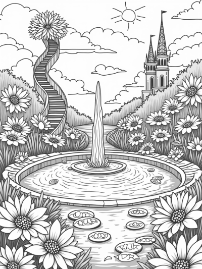 Magical Crown Flower Garden with Candy Castle