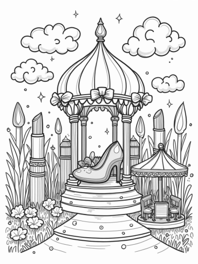 Giant High-Heeled Shoe Gazebo in a Fashion Wonderland