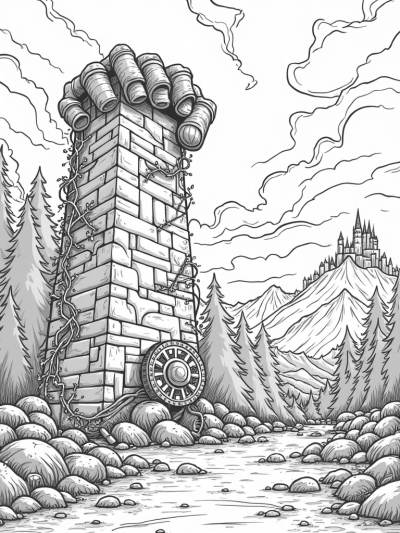 Titan's Hand Grasping a Crumbling Wall