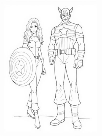 Captain America and Black Widow Team Up