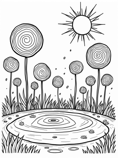 Garden of Oversized Circles with Patterns