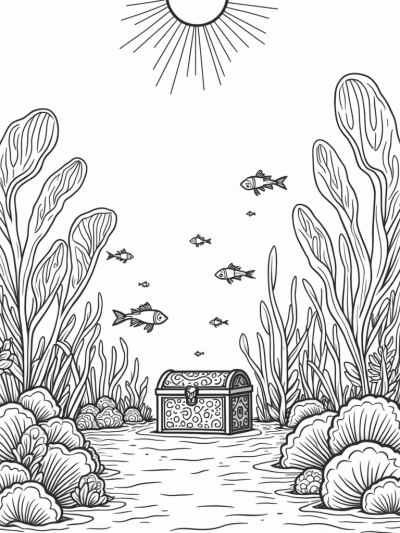 Underwater Garden with Seashell Flowers