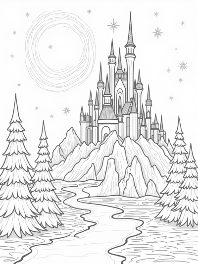 Majestic Ice Palace on a Crystalline Mountain