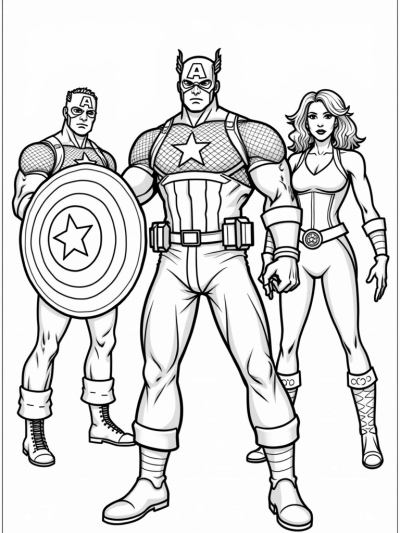Avengers Assemble: Captain America, Black Widow, and Thor Ready for Battle