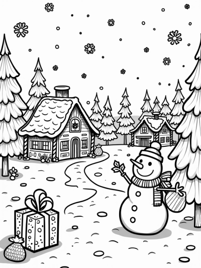 Gingerbread House in a Winter Wonderland