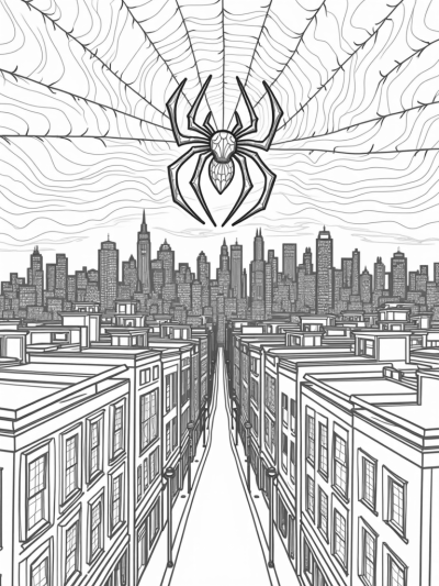 Twilight City Skyline with Spider Emblem