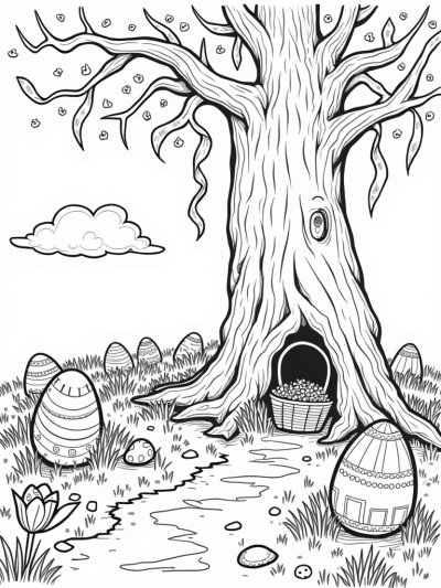 Oversized Easter Eggs in a Whimsical Garden