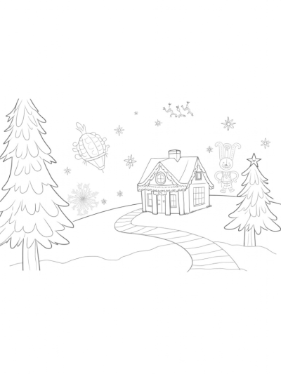 Gingerbread House in a Winter Wonderland