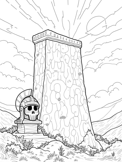 Colossal Titan Helmet by the Ancient Stone Wall