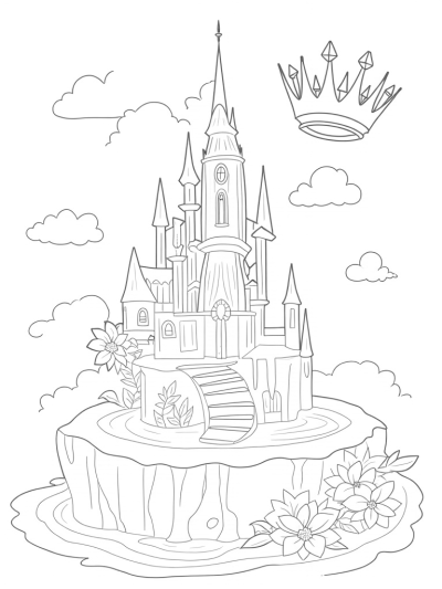 Enchanted Castle on a Floating Island
