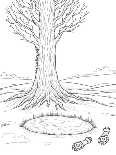 Colossal Tree Overlooking Titan Footprints