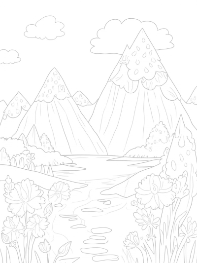 Ice Cream Cone Mountains and Colorful Lake