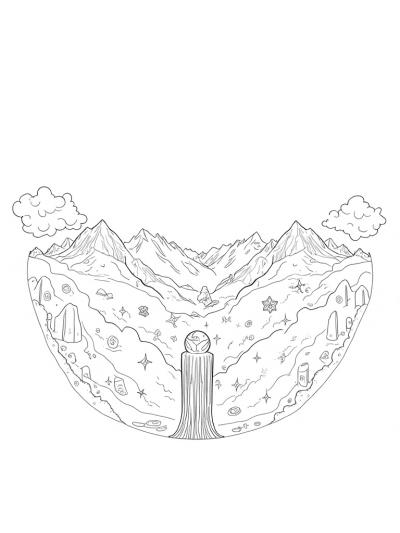 Dreamy Hills and Crystal Waterfall
