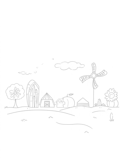 Oversized Vegetables and a Cozy Barn Landscape