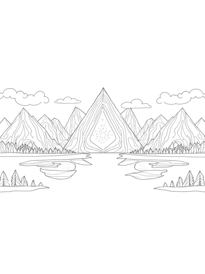 Triangular Landscape with Floating Islands and Geometric Trees