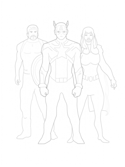 Avengers Assemble: Captain America, Thor, and Black Widow in Action