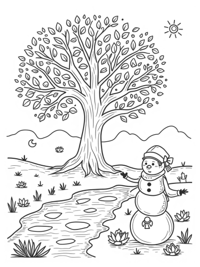 Seasons Tree with Blossoms and Leaves