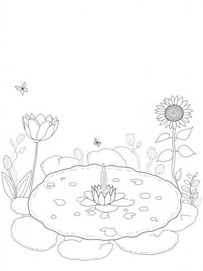 Oversized Blooms and a Tulip Fountain in a Whimsical Garden