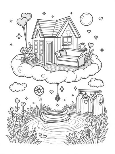 Dreamhouse in the Clouds with Giant Furniture