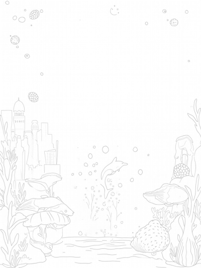 Luminous Underwater City with Dolphins and Jellyfish