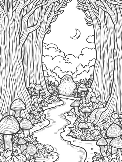 Gruffalo's Face in a Magical Forest