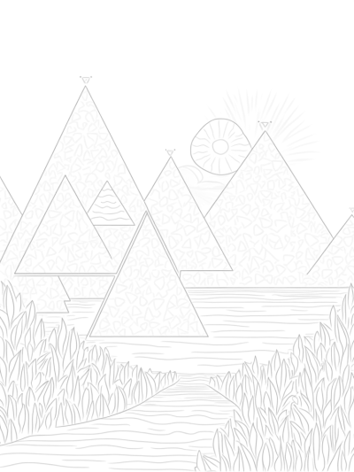 Floating Triangle Landscape with Garden and Lake
