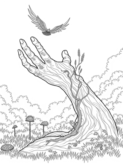 Colossal Titan's Hand in a Forest