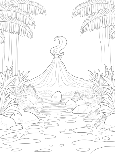 Dinosaur Egg in a Prehistoric Jungle
