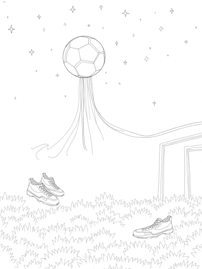 Colossal Soccer Ball in a Starry Sky