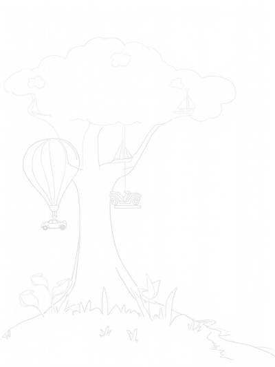 Colossal Tree with Whimsical Vehicles