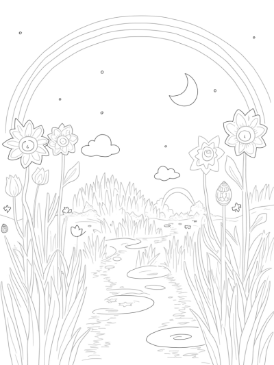 Colorful Pony Flowers in a Whimsical Meadow