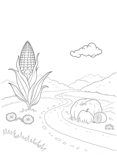 Giant Corn Cob Watchtower and Milk River Farm Scene