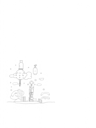 Floating Nursery with Baby Bottles and a Rainbow