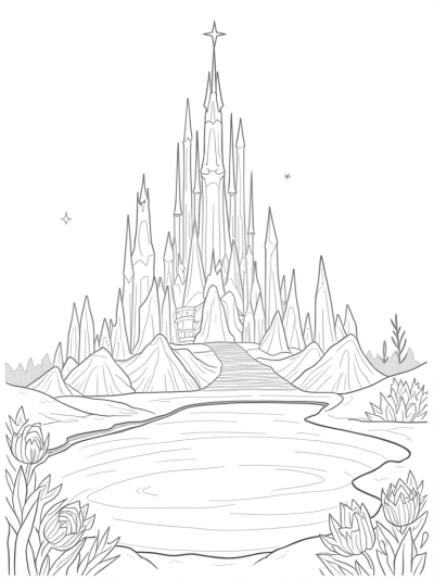 Majestic Ice Castle with Crystal Spires