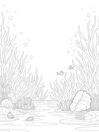 Underwater Garden with Coral and Seashells