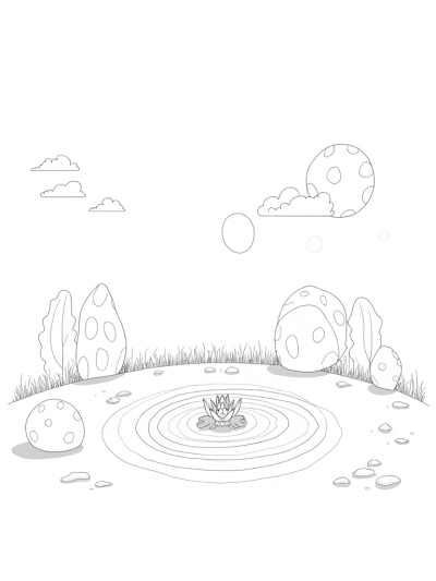 Magical Forest Clearing with Floating Circles