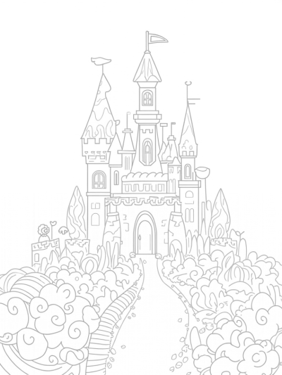 Candy Castle with Licorice Vines and Gummy Fish Moat