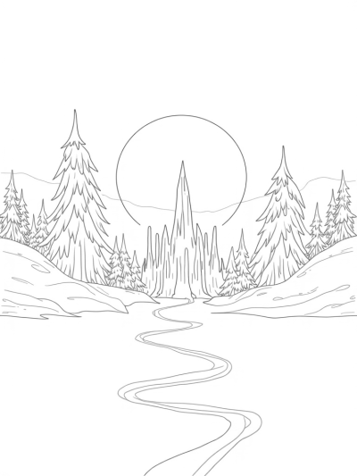Frozen Ice Castle with Snowflake Sculptures