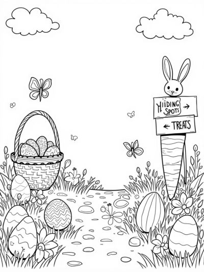 Pastel Egg Hunt in a Flower Garden
